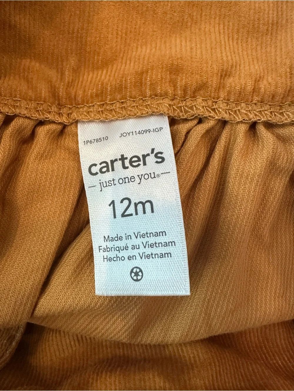 Carter’s Baby Girl Brown Corduroy Pinafore Dress with Floral Long Sleeve Onesie